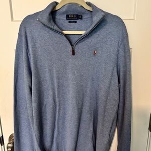 Polo Ralph Lauren Men’s Estate-Rib Quarter-Zip Pullover, barclay Heather gray